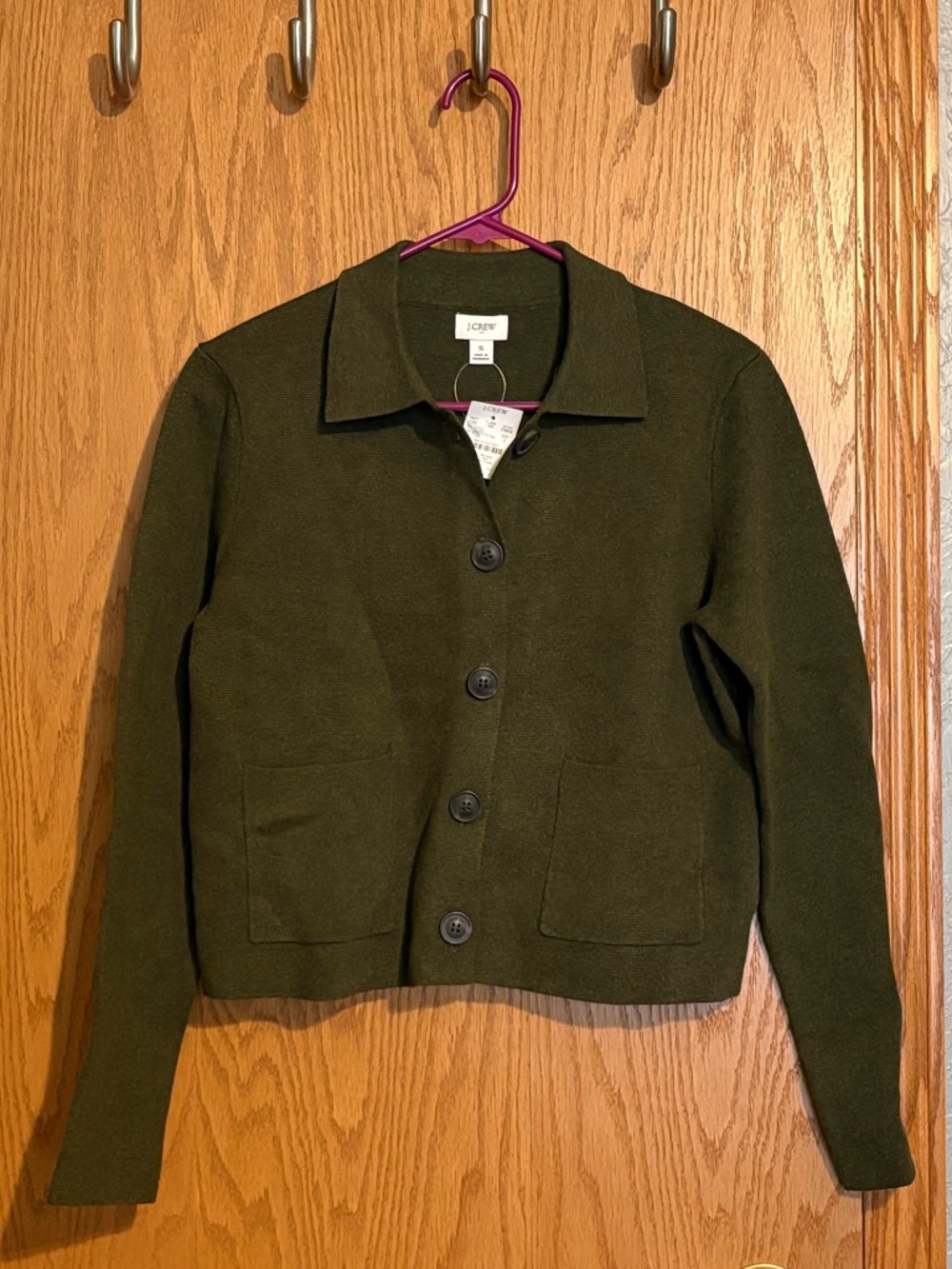 J.Crew Olive Green Knit Button Cardigan